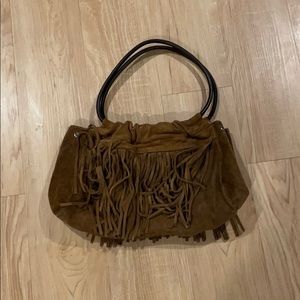 Vintage leather tassel purse
